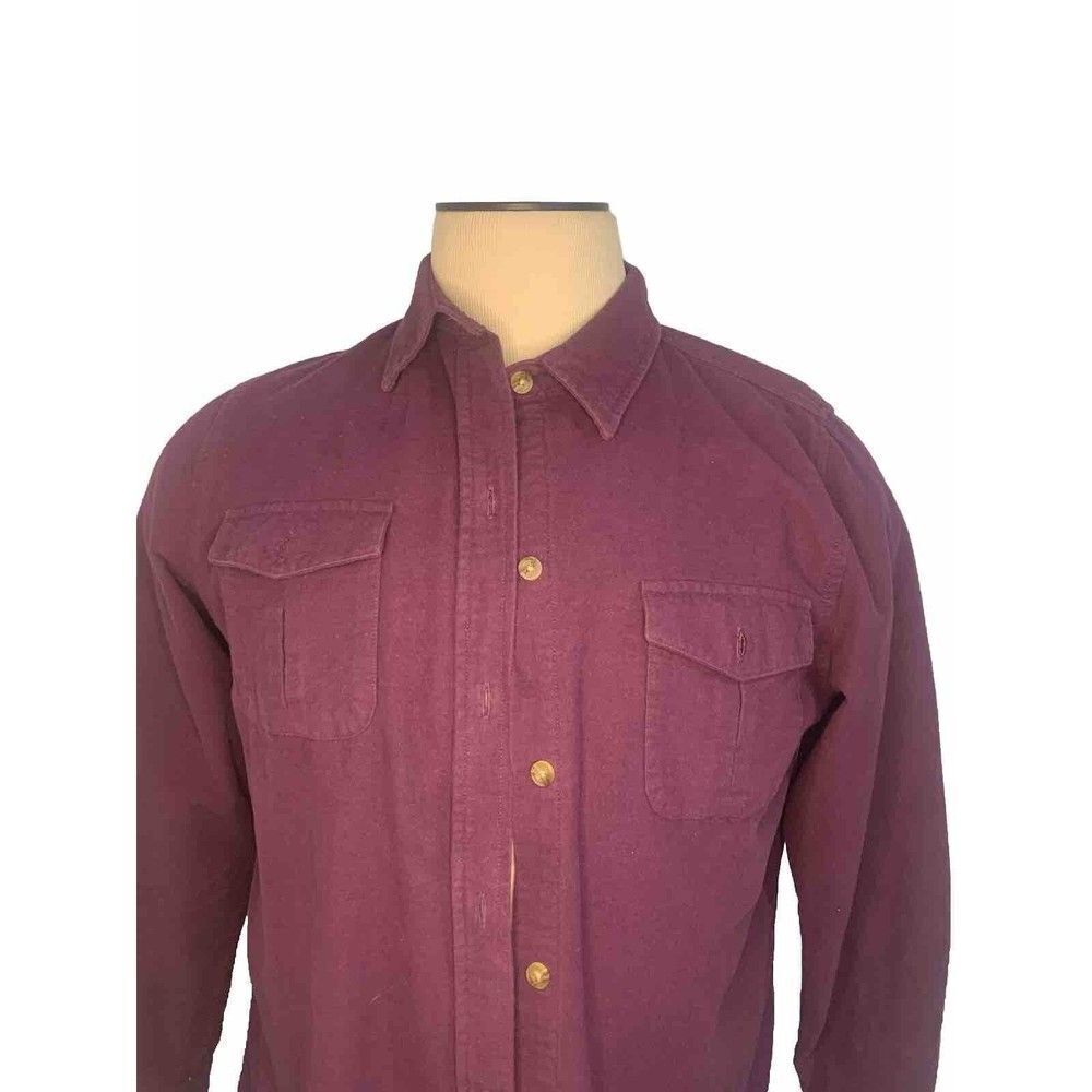 L.L. Bean Women’s Chamois Button Front Long Sleeve Shirt Purple Size Large